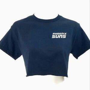 PHOENIX SUNS Vintage Style Retro Logo NBA Cropped Crop Top Black Basketball Tee